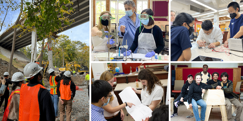 CEE students working on various projects